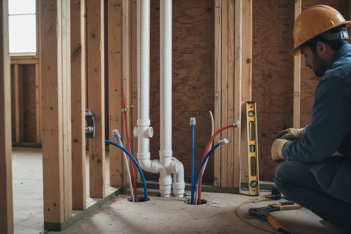 Drain and supply rough-in during Toilet Repair and Installation in Virginville